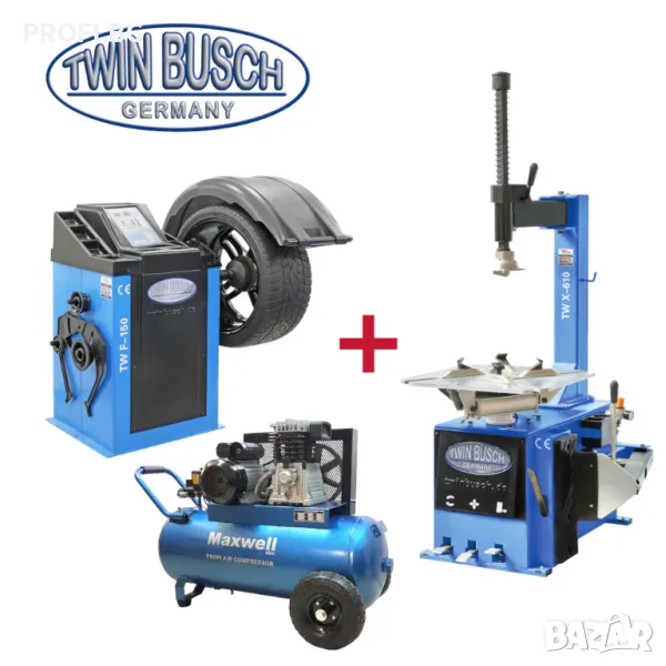 БАЛАНС и МОНТАЖ ДЕМОНТАЖ МАШИНА F150-X610 и КОМПРЕСОР 100l, снимка 1