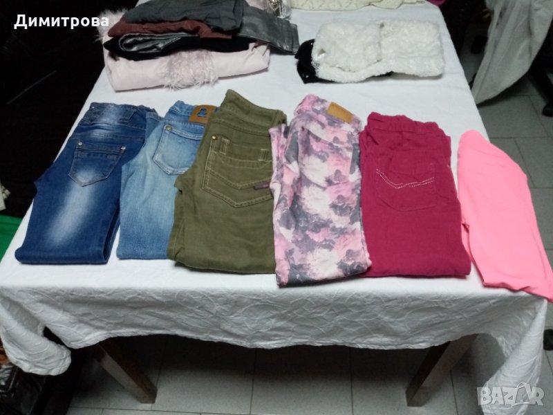 Панталон/дънки/клин-синьо, зелено, цикламено, розово, снимка 1