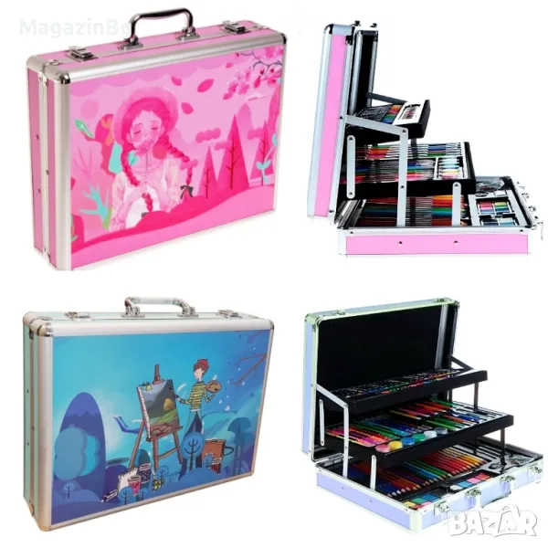 Комплект за рисуване в куфар, 158 части , снимка 1