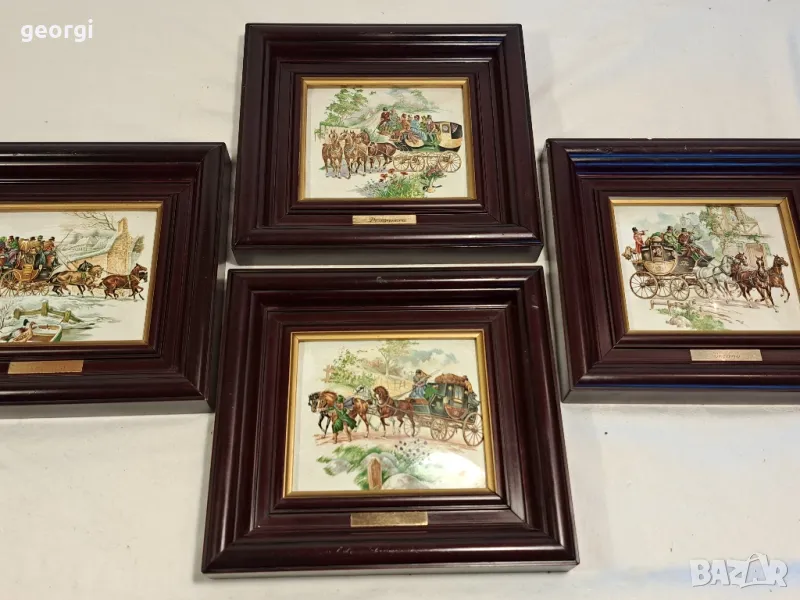 картина върху медна плака "Четири сезона" четириптих 1/3, снимка 1