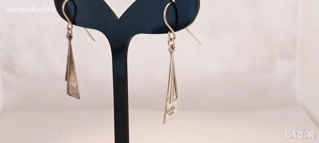Сребърни обеци-3,16гр/925, снимка 1