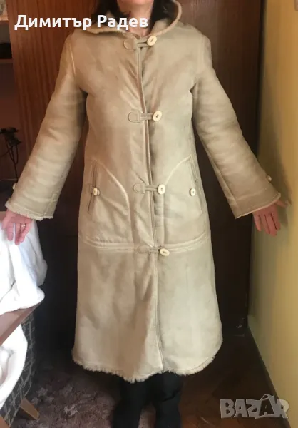 ДАМСКИ КОЖУХ ОТ АГНЕШКА КОЖА РАЗМЕР -48--50  ДЪЛ.--120 СМ ПРОИЗ. ШВЕЦИЯ, снимка 1