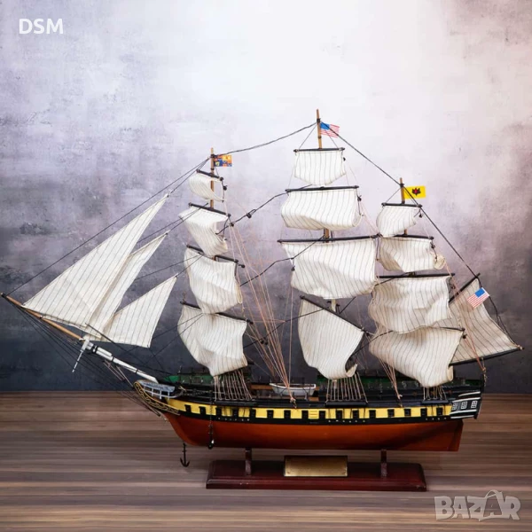 Нов Дървен Кораб за Декорация 95см, снимка 1