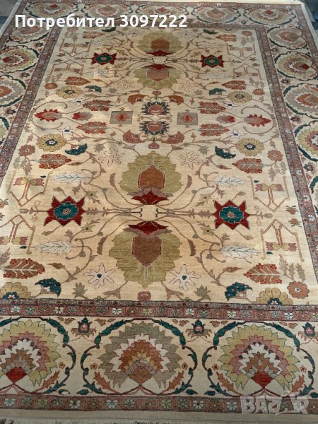 Уникален 100% вълна 4 х 5 метра, ръчно връзван килим от Пакистан, снимка 1