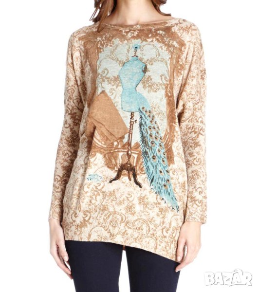 Туника в бежово и синьо Miss Jolie - S/M/L, снимка 1