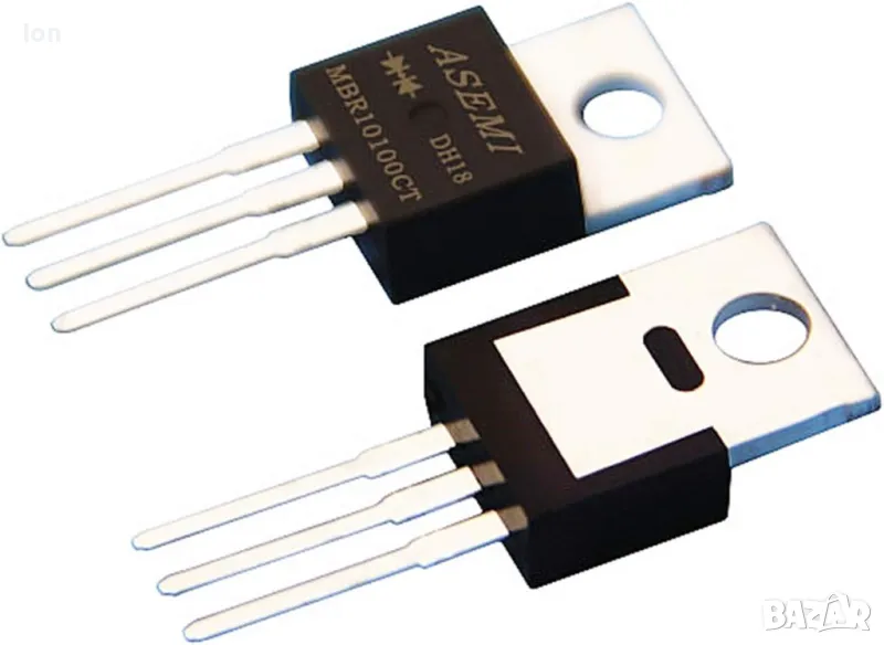 Двойни Шотки диоди MBR10100CT 100V, 2x5A, TO220, снимка 1