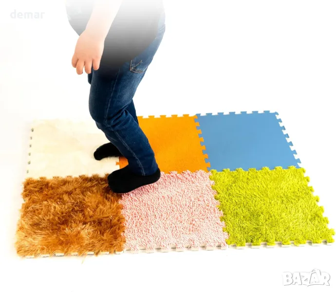 Текстурирана подложка за игра MagicMeadow, сензорни подложки за образователна игра, опаковка от 6 бр, снимка 1