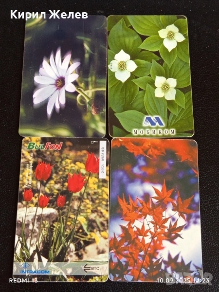 Четири фонокарти МОБИКА, БУЛ ФОН тема ЦВЕТЯ редки за КОЛЕКЦИЯ ДЕКОРАЦИЯ 50834, снимка 1
