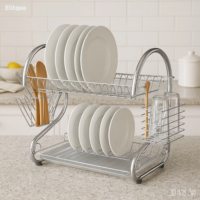 Сушилник за съдове Rosberg, 2нива, 40х38х24см., снимка 1