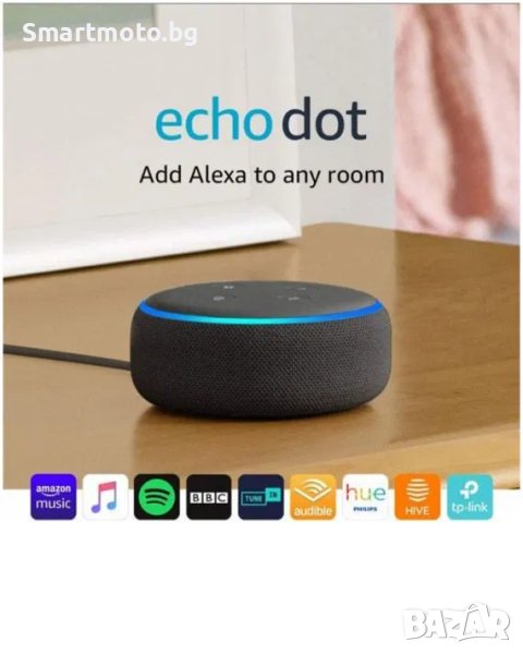 Преносима смарт тонколона Amazon Echo Dot 3 Charcoal, снимка 1