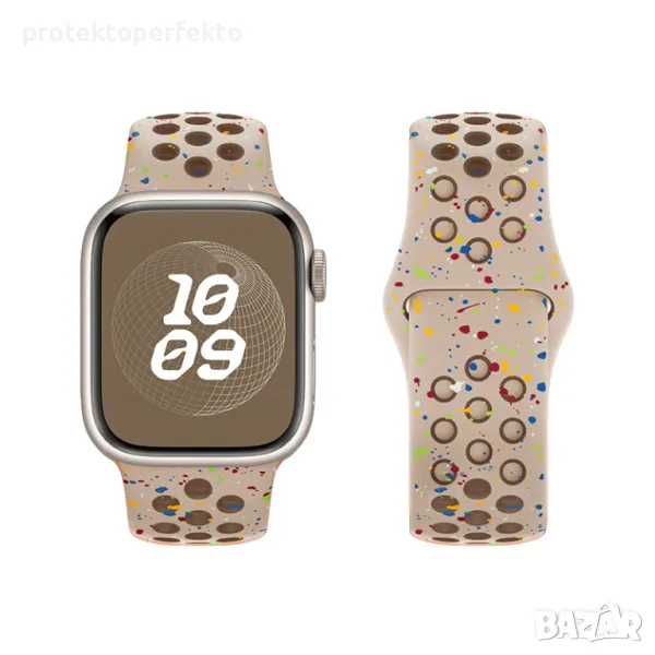 Силиконова каишка Apple Watch Ultra – 49mm, 45, 44, 42 Desert Stone, снимка 1