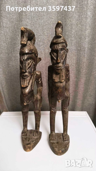 Двойка дървени фигури от Нигерия, снимка 1