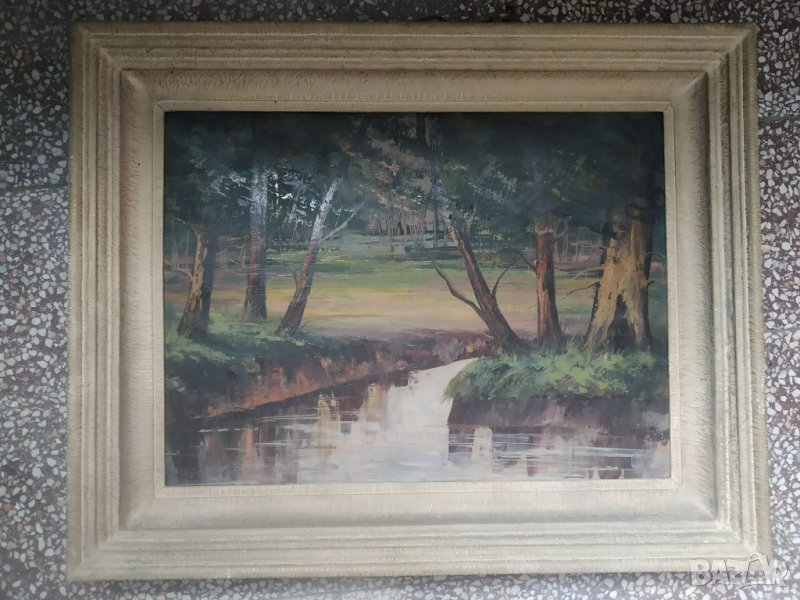 стара майсторска картина-пейзаж, снимка 1