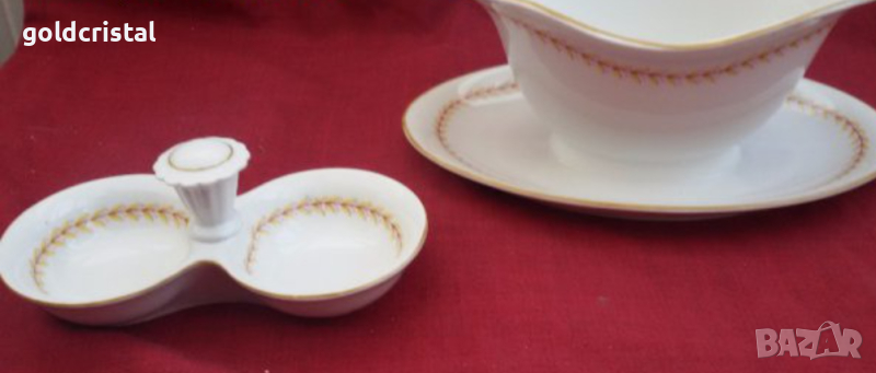 стар порцелан Чехословакия сосиера и солница , снимка 1