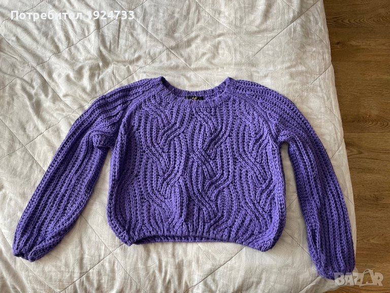Лилава плетена блуза, снимка 1