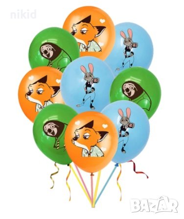 Зоотопия Зоотрополис Zootropolis Zootopia Обикновен надуваем латекс латексов балон парти хелий, снимка 1