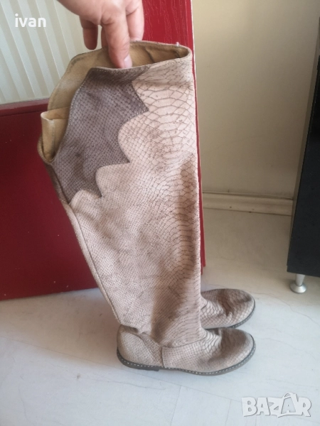 дамски дизайнерски ботуши от естествена змийска кожа 39 , снимка 1