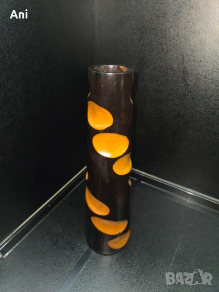 Бамбукова ваза на големи кръгове, снимка 1