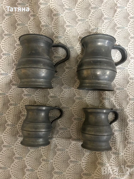 Халби за вино и бира от калай, снимка 1