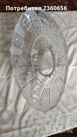 Руски кристал Фруктиера ,купи и ваза, снимка 3 - Антикварни и старинни предмети - 29748565