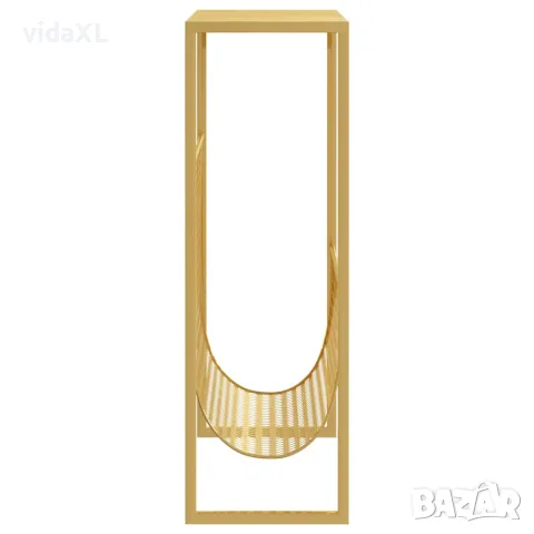 vidaXL Поставка за списания, златиста, 35x15x45 см, стомана, снимка 4 - Органайзери за бюро - 56146994