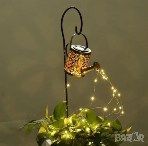 Декоративна соларна лампа със светлинни спринклери – ефект „водопад“, 60 LED, топла бяла светлина, снимка 3 - Други стоки за дома - 52097961
