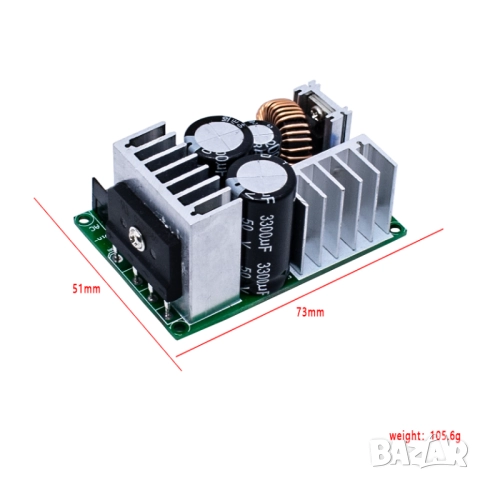 Конвертор AC 5-25V или DC 5-40V към DC 3.3-32V / 8A/80W, снимка 5 - Друга електроника - 51450544