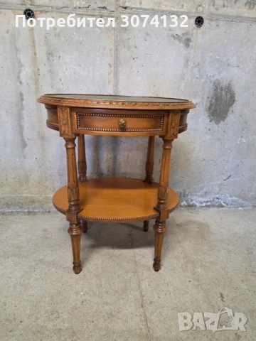 Стилна масичка с кожен плот в стил Луи 16, снимка 4 - Маси - 54264124