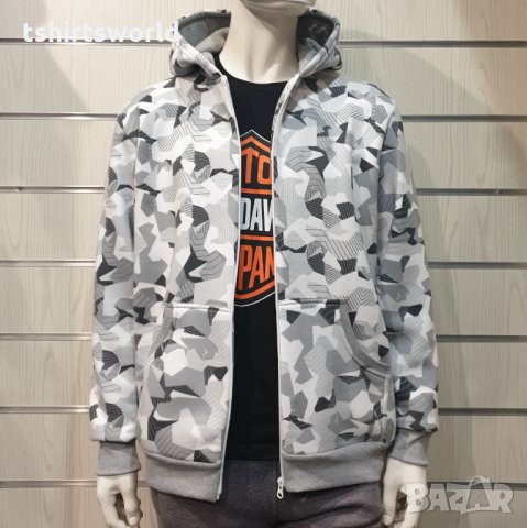 Нов мъжки камуфлажен суичър с цип и качулка, снимка 11 - Суичъри - 35565161