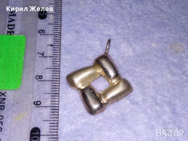 ДИЗАЙНЕРСКИ СТИЛЕН СРЕБЪРЕН АРТ МЕДАЛЬОН СРЕБРО 925 с ЖЪЛТА и БЯЛА ПОЗЛАТА 35454