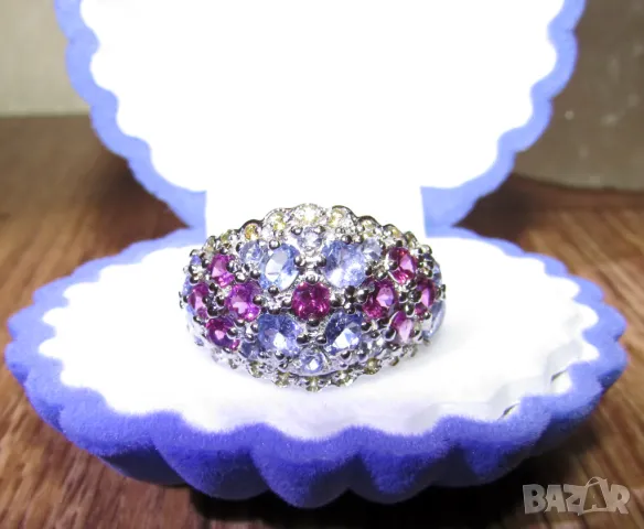 925 сребърен пръстен с танзанит. Халка 9/59/18.89, подходящ за подарък, снимка 1