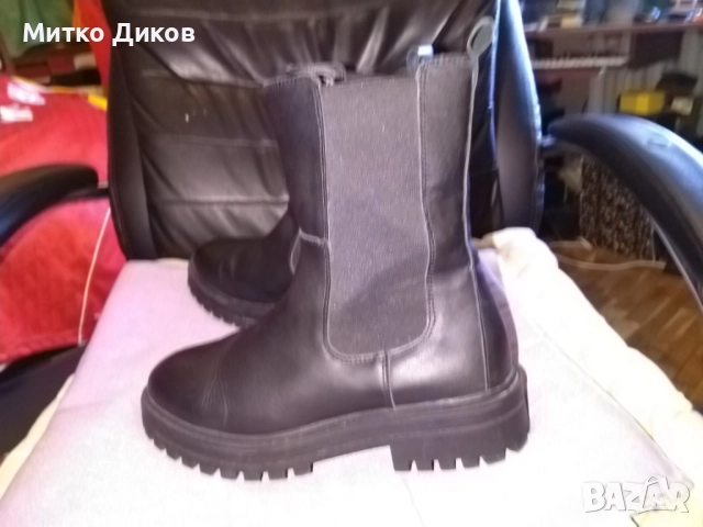 Есмара Esmara дамски боти нови естествена кожа №40 US 8.5- UK 6.5 стелка 26см, снимка 3 - Дамски боти - 52789083