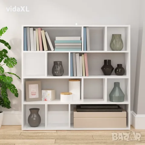 vidaXL Библиотека/разделител за стая, бяла, 105x24x102 см, снимка 3 - Паравани - 56147959
