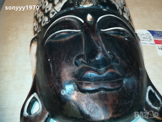 ГОЛЯМА маска стенна от дърво Буда декорирана 0311202206, снимка 3 - Колекции - 30664495