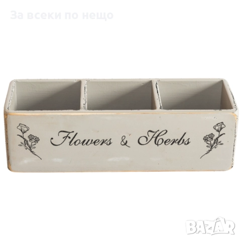 Кутия дървена с три отделения, 13*37*11 см Код P1342