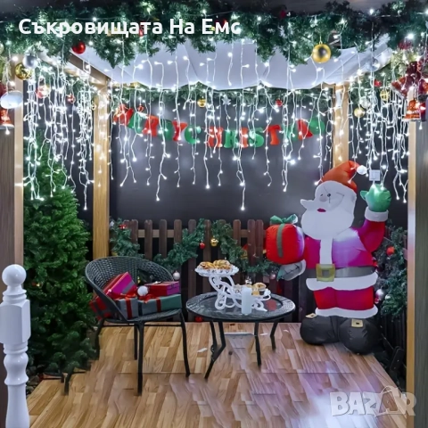 1️⃣2️⃣метра ➖️2️⃣5️⃣ Метра Висящи Коледни Лампи ТИП Завеса Екстериор/ Интериор 8 Режима на Светене, снимка 5 - Други - 52395090