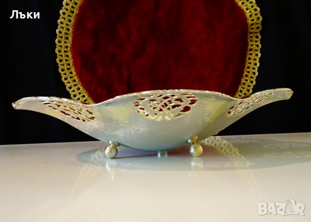 Красива бронзова фруктиера 24 см.,ажур,барок. , снимка 2 - Антикварни и старинни предмети - 37275101