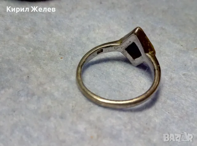 СТИЛЕН СКЪПОЦЕНЕН СРЕБЪРЕН ПРЪСТЕН СРЕБРО 925 с ШЛИФОВАН ЧЕРЕН ОНИКС 71211, снимка 2 - Пръстени - 49704252