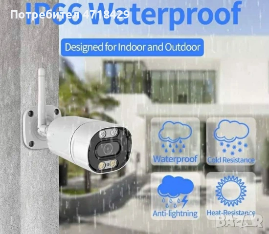 Външна 3MPX WiFi камера с метален корпус, нощно виждане до 40 метра и вградени микрофон и говорител, снимка 4 - HD камери - 53227544