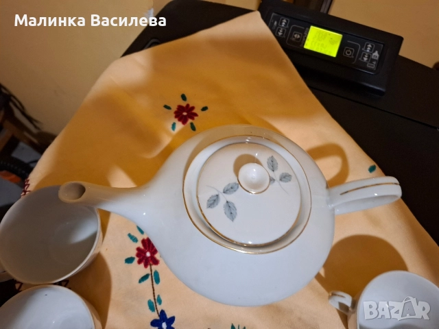 Чайник с три чаши , снимка 7 - Чаши - 52306027