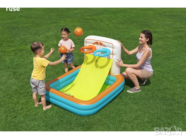 НОВИ! Детски център с топки футбол и баскетбол Bestway Kick 'N Swish 120x107x84 см, снимка 9 - Други - 52402793