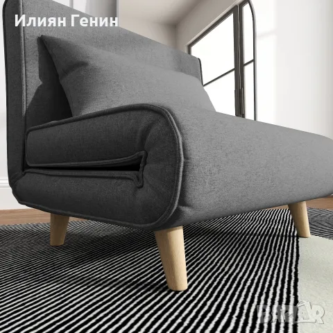 HOMCOM Единичен разтегателен диван, снимка 8 - Дивани и мека мебел - 56204805