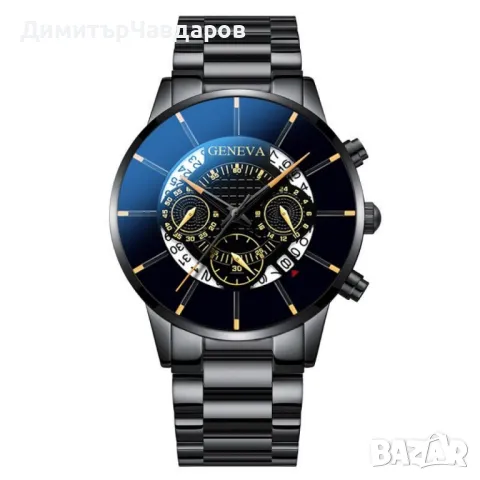 Елегантен стоманен мъжки часовник с метална каишка. , снимка 12 - Мъжки - 49775461