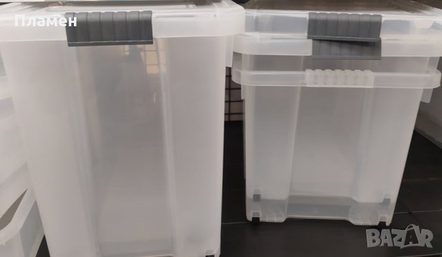 Кутия каси прозрачна с клипс и капак за съхранение от 5 до 80 л., снимка 5 - Кутии за съхранение - 35639961