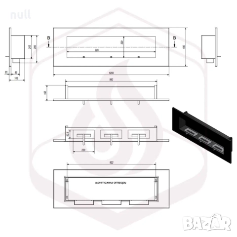 Биокамина Eris L, снимка 3 - Камини - 52888477