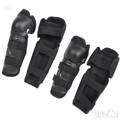 Комплект наколенки за мотористи, черен цвят, 4 части, снимка 2 - Аксесоари и консумативи - 44632149