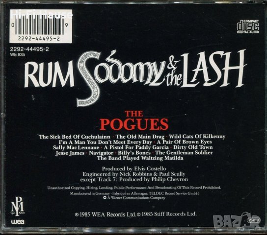 Rum Sodomy & the Lash-The Pogues, снимка 2 - CD дискове - 37309478