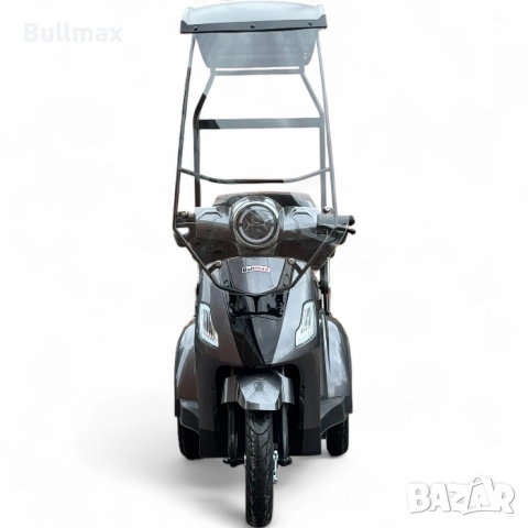  Електрическа триколка Bullmax R1, 1500W, 60V/20Ah, Сива, CE сертификат, снимка 2 - Инвалидни скутери - 52570005