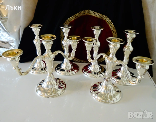 Посребрен свещник WMF,630 гр.,Art Nouveau. , снимка 14 - Антикварни и старинни предмети - 53977849