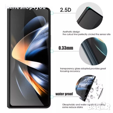 5D Стъклен Протектор за Samsung Galaxy Z Fold4 / Z Fold6 / Z Fold5 за външен дисплей, снимка 5 - Фолия, протектори - 52648134